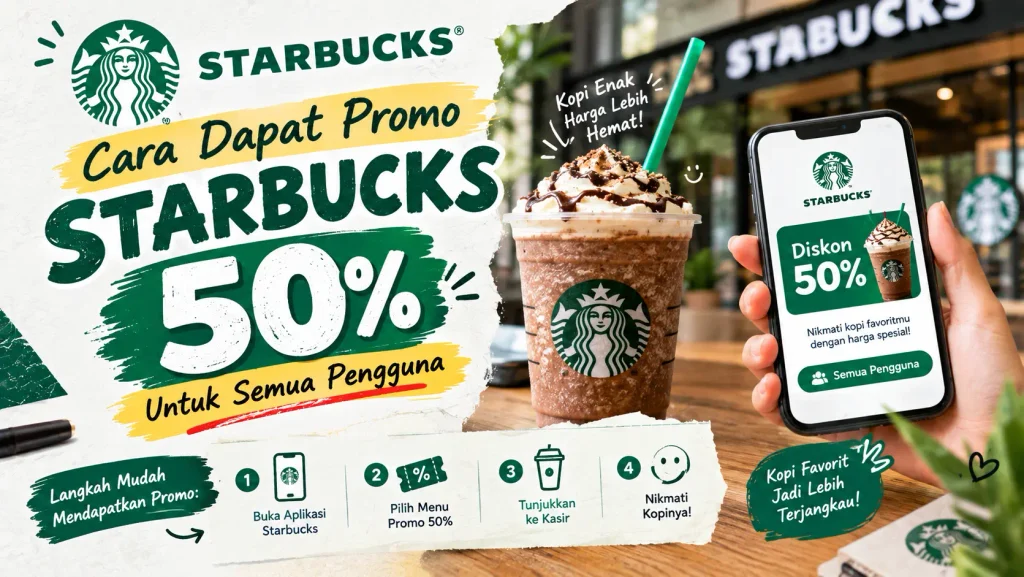 Cara Dapat Promo Starbucks 50%